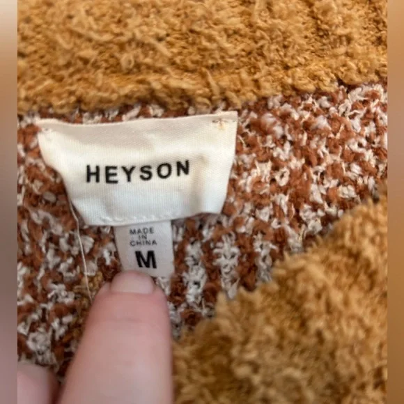 Heyson Aztec Sherpa Sweater Rust size Medium - Picture 4 of 7